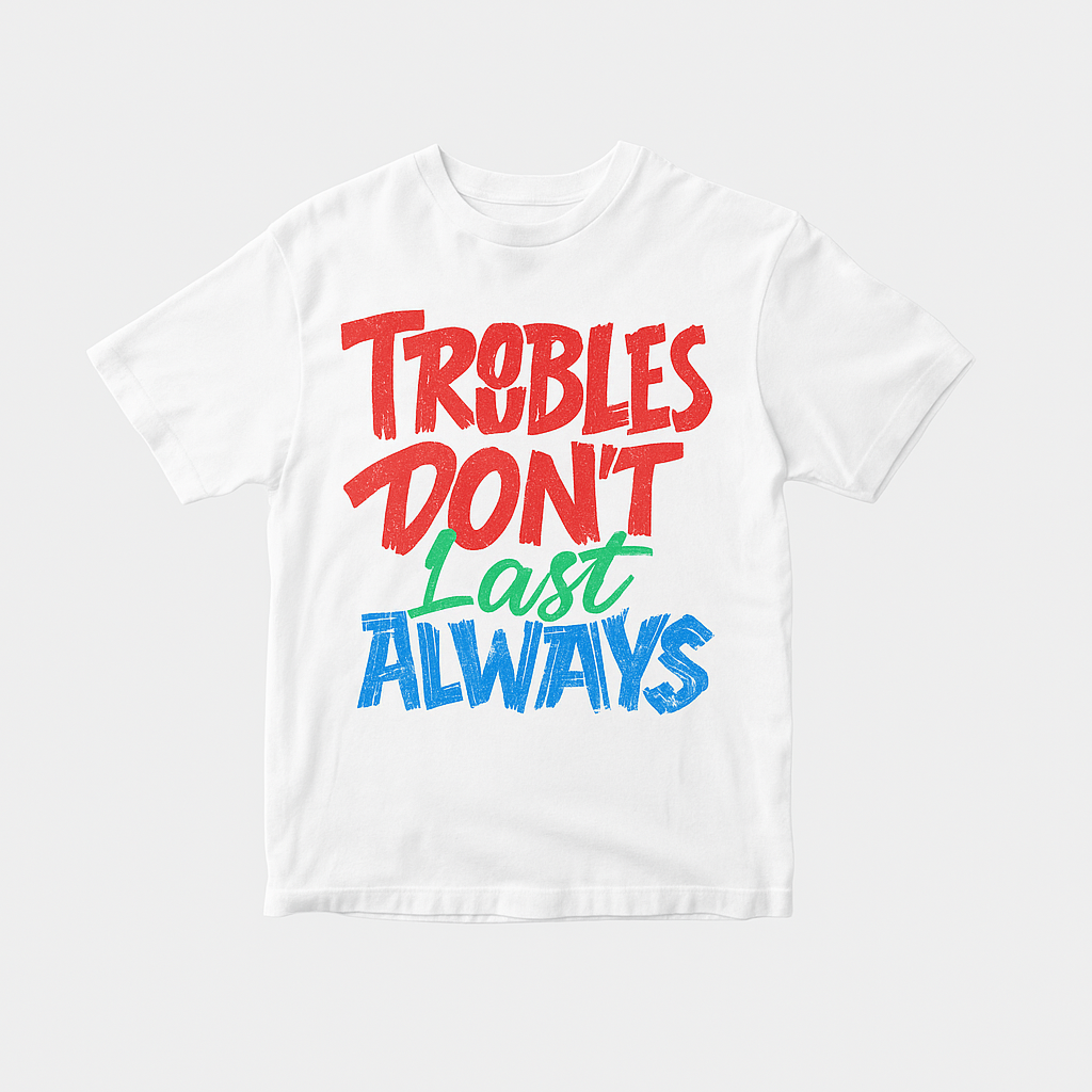 Inspirational Graphic T-Shirt – “Troubles Don’t Last Always” Motivational Tee